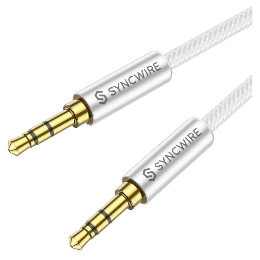 Syncwire 3.5mm Aux Audio Cable 1.6ft Stereo Jack Male to Male Cord Black Durable